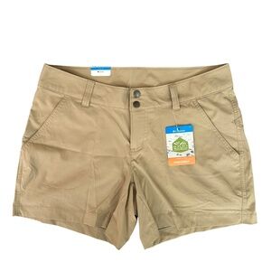 NEW Columbia W Saturday Trail Short Tan Women's US 10/42  Omni Shield Active Fit
